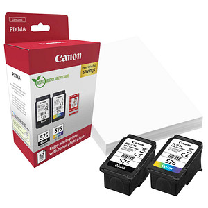 Canon PG-575/CL-576  schwarz, color Druckköpfe + Fotopapier, 2er-Set von Canon