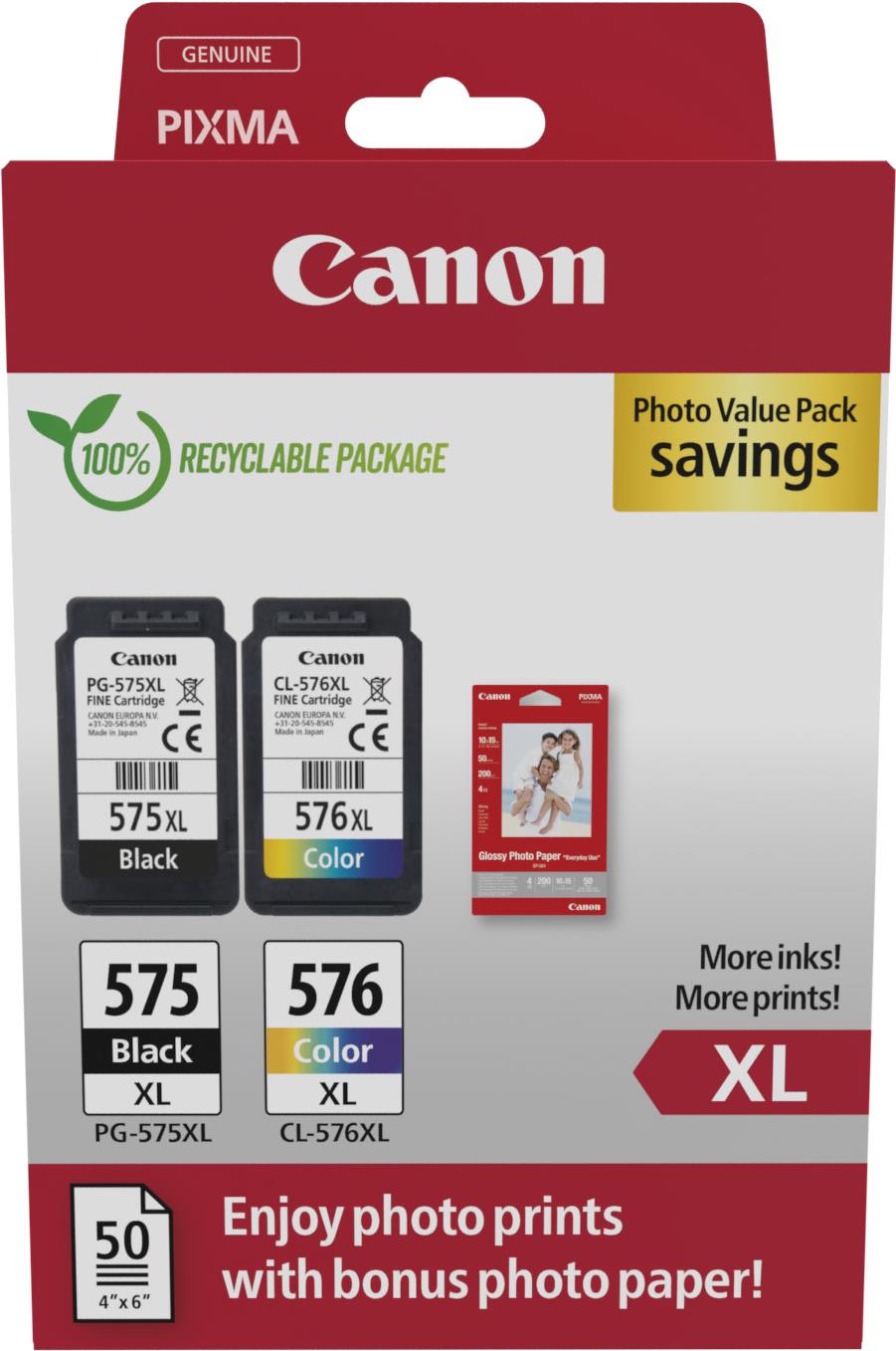 Canon PG-575XL /CL-576XL Photo Value Pack - Hohe (XL-) Ausbeute - 2 Stück(e) - Value pack (5437C006) von Canon