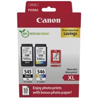 Canon PG545XL BK / CL546XL C/M/Y Tintenpatronen + Fotopapier Value Pack 8286B011 von Canon
