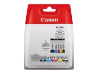 Canon PGI-570BK / CLI-571 BK/C/M/Y Tinte Multipack, Standardertrag, Tinte auf Pigmentbasis, Tinte auf Farbstoffbasis, 15 ml, 7 ml, 5 Stück(e) von Canon