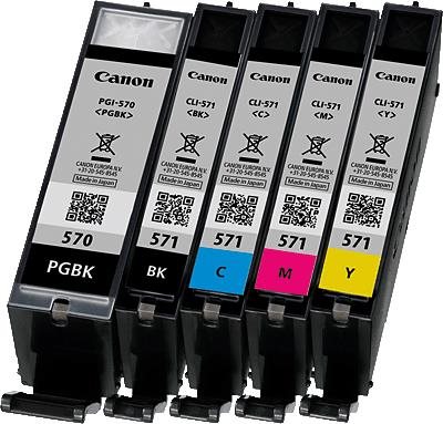 Canon PGI-570PGBK + CLI-571 - Original - Tintenbehälter - Multipack - schwarz/farbig - 15 ml schwarz - 7ml cyan/magenta/gelb/schwarz - für Pixma MG5750/MG5751/MG5752/MG5753/MG6850/MG6851/MG6852/MG6852/MG6853/MG7750/MG7751 (0372C004) von Canon