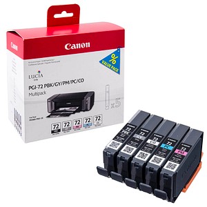 Canon PGI-72 PBK/GY/PM/PC/CO  schwarz, grau, foto magenta, foto cyan, Chroma Optimizer Druckerpatronen, 5er-Set von Canon