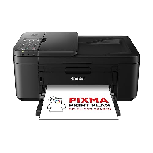 Canon PIXMA TR4750i 3-in-1 Abonnement Drucker für das Homeoffice, Kopierer, Scanner – automatischer beidseitiger Druck, 20-Blatt-ADF, Fotodruck – mit PIXMA Print Plan kompatibel – WLAN (Schwarz) von Canon