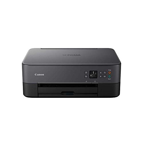 Canon PIXMA TS5350 Drucker Farbtintenstrahl Multifunktionsgerät DIN A4 (Scanner, Kopierer, OLED, 4.800 x 1.200 dpi, USB, WLAN, Duplexdruck, 2 Papierzuführungen), schwarz von Canon