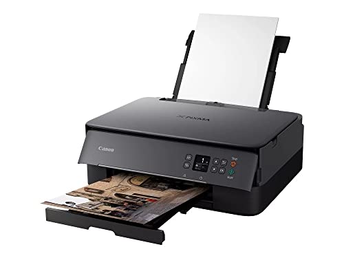 Canon PIXMA TS5350a BK Drucker Farbtintenstrahl Multifunktionsgerät DIN A4 (Scanner, Kopierer, OLED, 4.800 x 1.200 DPI, USB, WLAN, Duplexdruck, 2 Papierzuführungen), schwarz von Canon