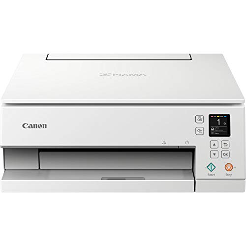 Canon PIXMA TS6351 Drucker Farbtintenstrahl Multifunktionsgerät DIN A4 (Scanner, Kopierer, Fotodrucker, OLED, 4.800 x 1.200 dpi, USB, WLAN, 5 separate Tinten, Duplexdruck, 2 Papierzuführungen), weiß von Canon