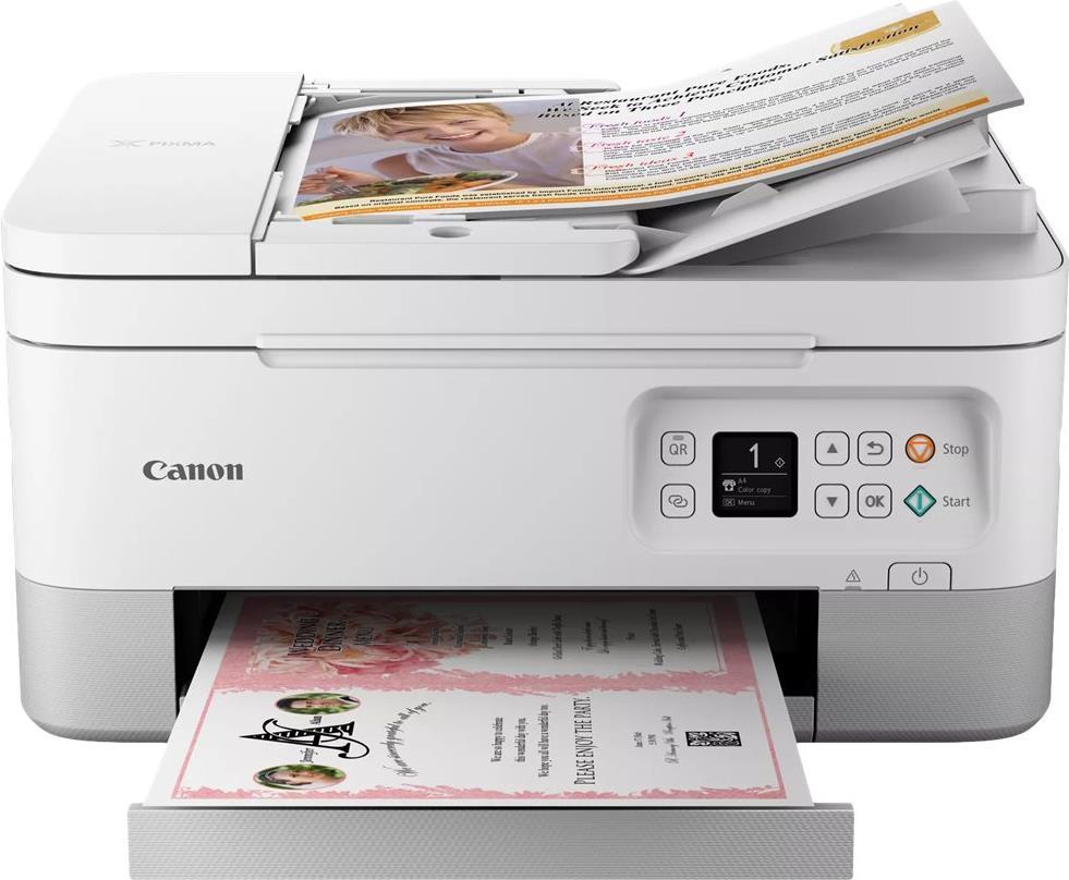 Canon PIXMA TS7451a - Multifunktionsdrucker - Farbe - Tintenstrahl - A4 (210 x 297 mm), Legal (216 x 356 mm) (Original) - A4/Legal (Medien) - bis zu 13 ipm (Drucken) - 200 Blatt - USB, Wi-Fi(n) - weiß (4460C076) von Canon