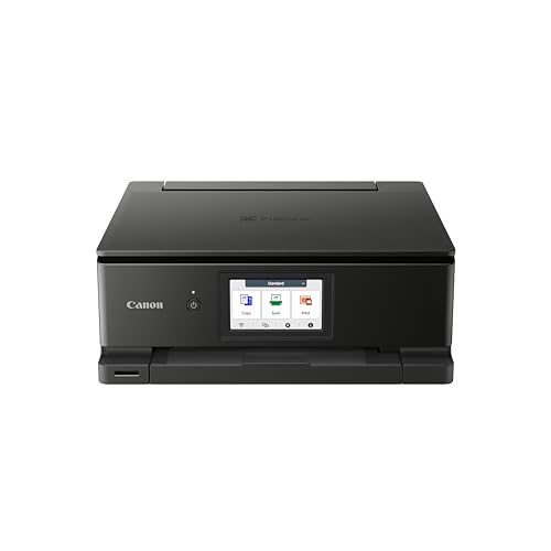 Canon PIXMA TS8750 Multifunktionsdrucker 3in1 (Tintenstrahl,Drucken, Kopieren, Scannen, A4, 10,8 cm Touch LCD, WLAN, Duplexdruck, 2 Papierzuführungen, 2 x 100 Blatt, 6 Separate Tinten) schwarz von Canon