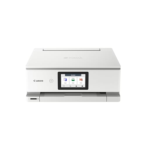Canon PIXMA TS8751 Multifunktionsdrucker 3in1 (Tintenstrahl,Drucken, Kopieren, Scannen, A4, 10,8 cm Touch LCD, WLAN, Duplexdruck, 2 Papierzuführungen, 2 x 100 Blatt, 6 Separate Tinten) weiß von Canon