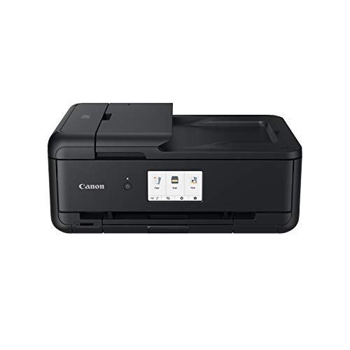 Canon PIXMA TS9550a Drucker Farbtintenstrahl Multifunktionsgerät DIN A4 A3 (Drucker A3, Scanner, Kopierer, 5 Separate Tinten, WLAN, LAN, Print App, 2 Papierzuführungen, Duplexdruck) schwarz von Canon