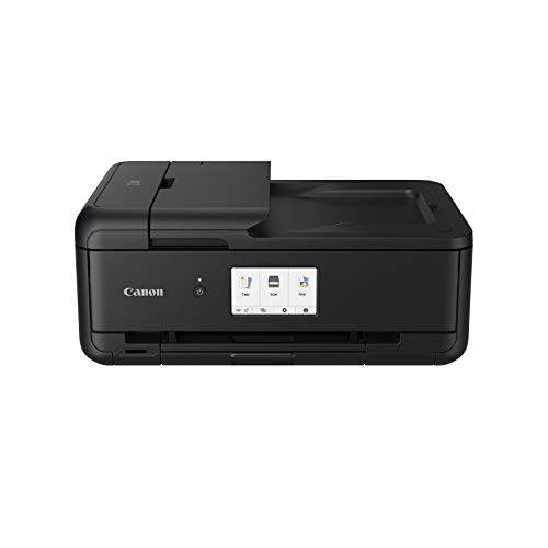 Canon PIXMA TS9550a Drucker Farbtintenstrahl Multifunktionsgerät DIN A4 A3 (Drucker A3, Scanner, Kopierer, 5 Separate Tinten, WLAN, LAN, Print App, 2 Papierzuführungen, Duplexdruck) shwarz von Canon