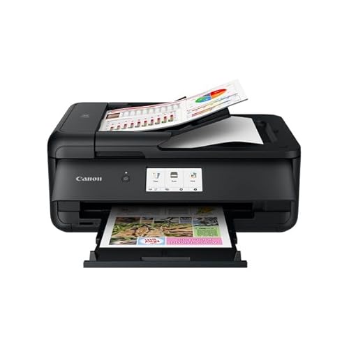 Canon PIXMA TS9550a Kabelloser A3-Farb-All-in-One-Tintenstrahl-Fotodrucker – A3 Drucken, Kopieren, Scannen – ADF, Touchscreen – WLAN, Ethernet, Cloud-Link-Konnektivität – Multimedia-Unterstützung von Canon