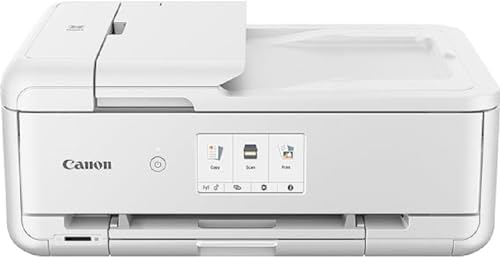 Canon PIXMA TS9551Ca Drucker Farbtintenstrahl Multifunktionsgerät DIN A4 A3 (Drucker A3, Scanner, Kopierer, 5 Separate Tinten, WLAN, LAN, Print App, 2 Papierzuführungen, Duplexdruck) weiß von Canon