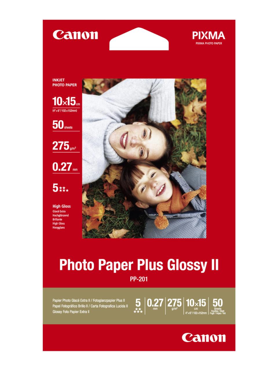 Canon PP-201 Glossy II Fotopapier Plus glänzend 100x150mm 260 g/m² - 5 Blatt von Canon