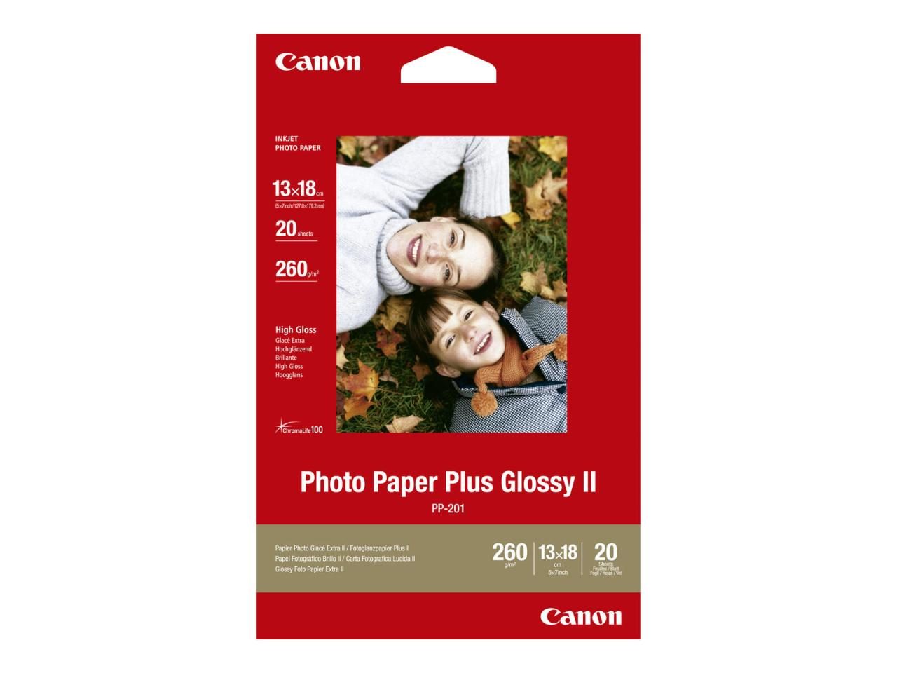 Canon PP-201 Glossy II Fotopapier Plus glänzend A3 297x420mm 260g/m² - 20 Blatt von Canon