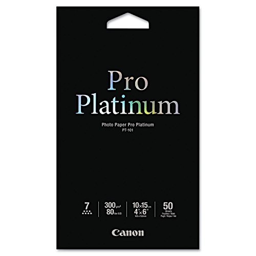 Canon PT-101 Pro Platinum Fotopapier - 10 x 15 cm, 50 Blatt (300 g/qm) für Tintenstrahldrucker von Canon