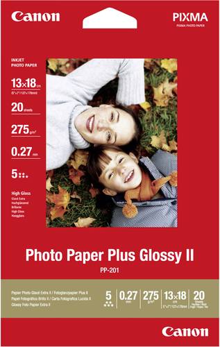 Canon Photo Paper Plus Glossy II PP-201 2311B018 Fotopapier 13 x 18cm 265 g/m² 20 Blatt Glänzend von Canon