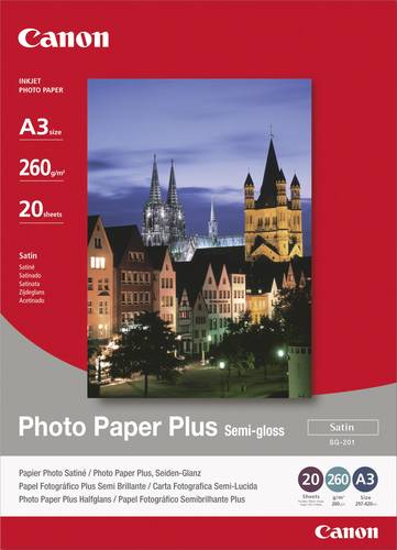 Canon Photo Paper Plus Semi-gloss SG-201 1686B026 Fotopapier DIN A3 260 g/m² 20 Blatt Seidenglänzend von Canon