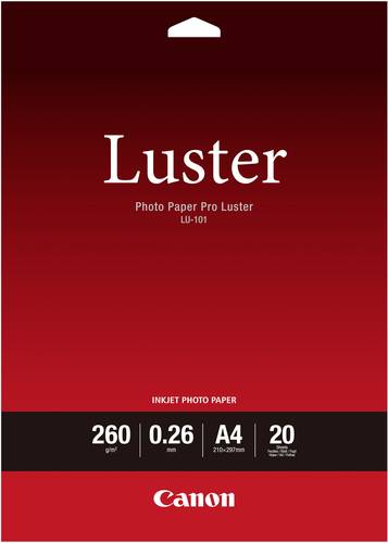 Canon Photo Paper Pro Luster LU-101 6211B006 Fotopapier DIN A4 260 g/m² 20 Blatt Seidenglänzend Canon Photo Paper Pro Luster LU-101 6211B006 Fotopapier DIN A4 260 g/m² 20 Blatt Seidenglänzend von Canon