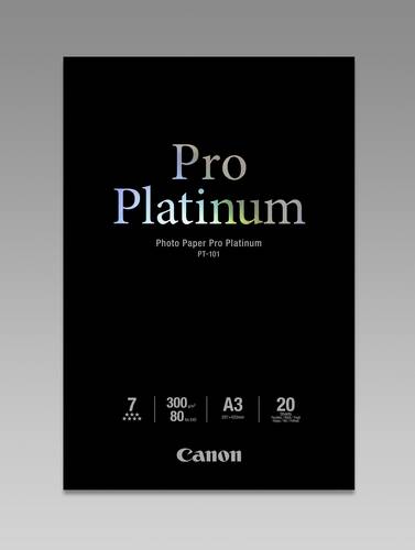 Canon Photo Paper Pro Platinum PT-101 2768B017 Fotopapier DIN A3 300 g/m² 20 Blatt Hochglänzend von Canon