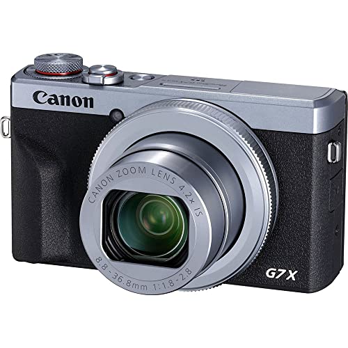 Canon PowerShot G7 X Mark III Digitalkamera (20,1 MP, 4,2-fach optischer Zoom, 7,5cm (3 Zoll) LCD-Touchscreen klappbar, DIGIC 8, 4K, Full-HD, WLAN, Bluetooth, Blendenautomatik; Zeitautomatik), silber von Canon
