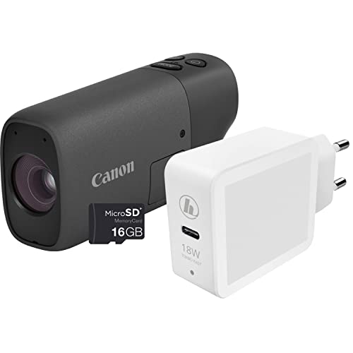 Canon PowerShot ZOOM Essential Kit BLK - Digitales Fernglas mit Foto- & Videofunktion, bis 800mm Brennweite, ruhiges Bild durch optischen Bildstabilisator, Akku, Full-HD, WLAN, Bluetooth, 145g leicht von Canon