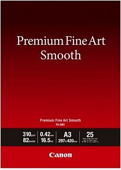 Canon Premium Fine Art Smooth FA-SM1 - Seidig - 16,5 mil - A3 (297 x 420 mm) - 310 g/m² - 25 Blatt Fotopapier von Canon