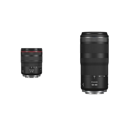 Canon RF 24-105mm F4L is USM Objektiv (77mm Filtergewinde) schwarz & RF 100-400mm F5.6-8 is USM Telezoomobjektiv (100-400mm Brennweite von Canon