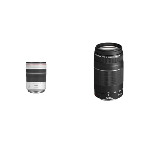 Canon RF 70-200mm F4L is USM Objektiv & EF 75-300mm F4.0-5.6 III Zoomobjektiv (58mm Filtergewinde) schwarz von Canon