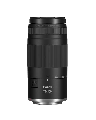 Canon RF 75-300mm F4-5.6 Objektiv | Leichtes Telezoom-Objektiv für Tier- & Sportfotografie | Mit Autofokus-Motor & Super-Spectra-Beschichtung | Kompatibel mit Canon EOS R Systemkameras Canon RF 75-300mm F4-5.6 Objektiv | Leichtes Telezoom-Objektiv für Tier- & Sportfotografie | Mit Autofokus-Motor & Super-Spectra-Beschichtung | Kompatibel mit Canon EOS R Systemkameras von Canon