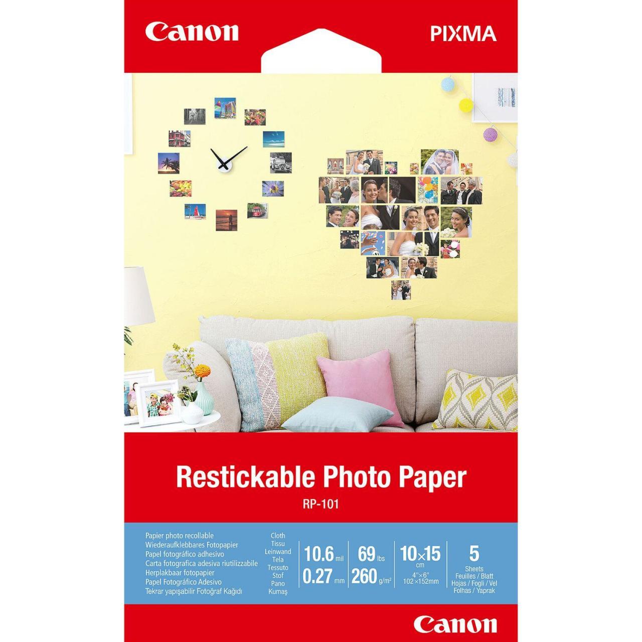 Canon RP-101 Wiederaufklebbare Foto-Sticker 100x150mm 260 g/m² - 5 Blatt von Canon