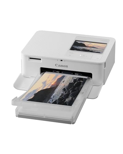 Canon SELPHY CP1500 Mini Fotodrucker mobil tragbar unterwegs (bis Postkartengröße 10x15cm, WLAN, Handy, kabellos, Thermosublimation, App, farbstabil 100 Jahre) weiß [ohne Farbband/Papier, ohne Akku] von Canon