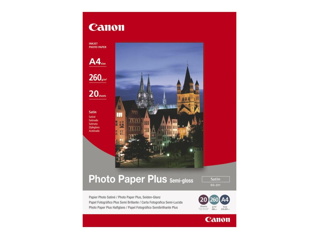 Canon SG-201 Fotopapier Plus seidenglanz A4 210x297mm 260 g/m² - 20 Blatt von Canon