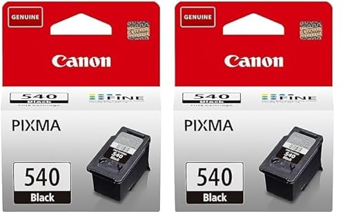 Canon Tinte - PG-540 Original Drucker Tintenpatrone Schwarz - Druckt bis zu 180 A4-Seiten (1 x druckerpatrone) (Packung mit 2) von Canon