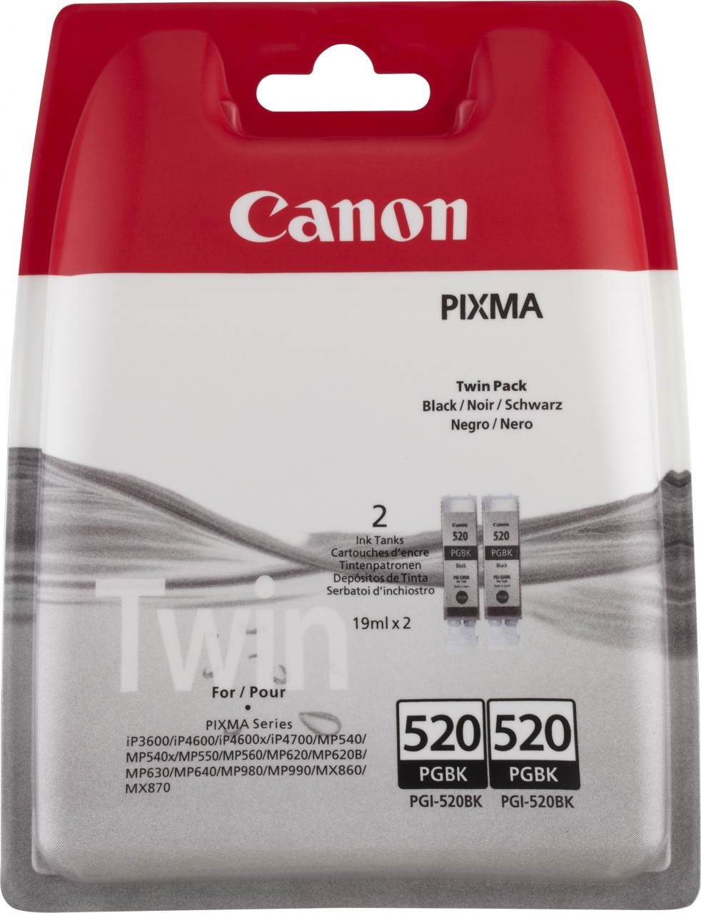 Canon Tinten Doppelpack PGI-520BK 19ml schwarz Canon Tinten Doppelpack PGI-520BK 19ml schwarz von Canon