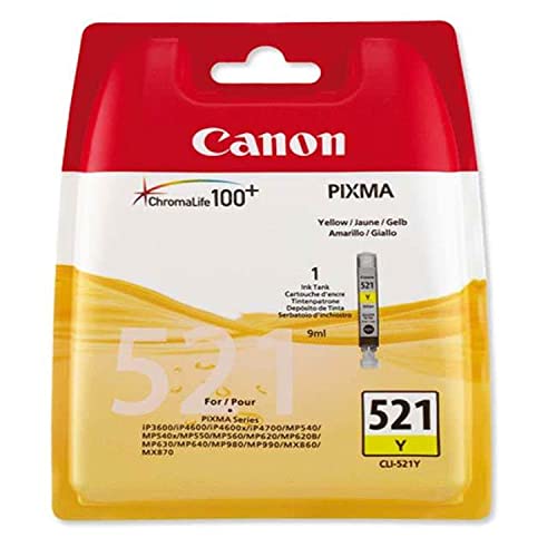 Canon Tintenpatrone CLI-521 Y - gelb 9 ml - Original für Tintenstrahldrucker von Canon