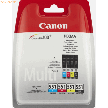 Canon Tintenpatrone Canon CLI-551 Multipack BK/C/M/Y Canon Tintenpatrone Canon CLI-551 Multipack BK/C/M/Y von Canon