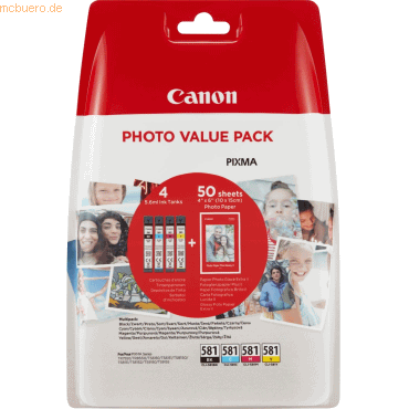 Canon Tintenpatrone Canon CLI-581BK Photo Value Pack von Canon