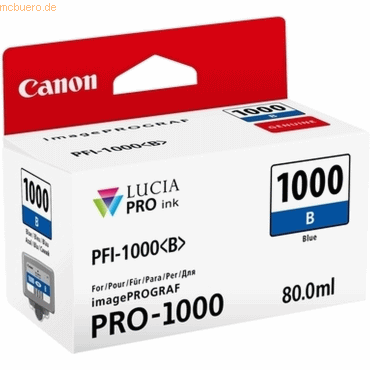 Canon Tintenpatrone Canon PFI-1000B blau von Canon