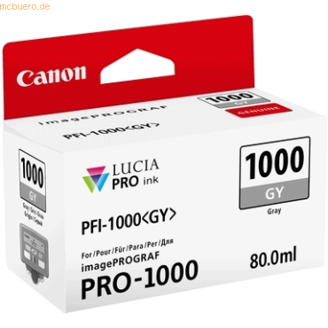 Canon Tintenpatrone Canon PFI-1000GY grau von Canon