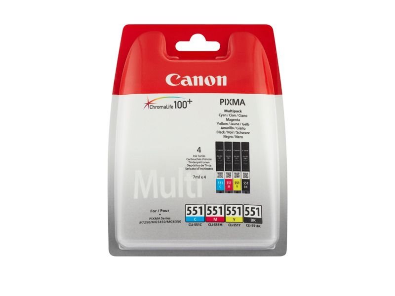 Canon Tintenset schwarz + farbig CLI-551PACK von Canon