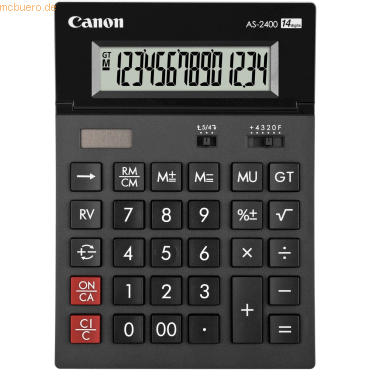 Canon Tischrechner AS-2400 140x34x198mm dunkelgrau Canon Tischrechner AS-2400 140x34x198mm dunkelgrau von Canon