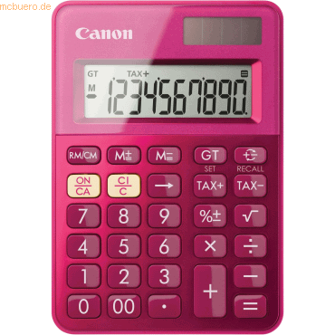 Canon Tischrechner LS-100K 10-stellig Solar/Batteriebetrieb pink von Canon