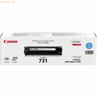 Canon Toner Canon 731 C cyan ca. 1.500 Seiten Canon Toner Canon 731 C cyan ca. 1.500 Seiten von Canon