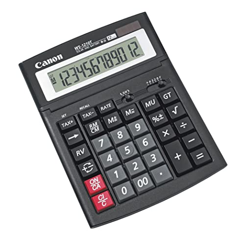 Canon WS1210T anzeigender Tischrechner, 12-stellig, Steuerberechnungsfunktionen, schwarz von Canon