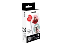 Canon ZINK™ Fotopapier mit vorgestanzten runden Stickern mit 33 mm Durchmesser, 20 Blatt, 33x33 cm, 20 Blätter, Zoemini Mini, Zoemini S, Box von Canon