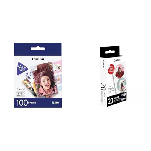 Canon ZP-2030 Original ZINK Photo Paper 100 Sheets & ZP-2030-2C Original ZINK Fotopapier Circle Sticker von Canon