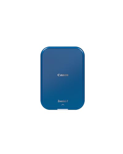 Canon Zoemini 2 Mini Fotodrucker mobil tragbar unterwegs Hosentasche (Fotodruck 5x7,6 cm, kabelllos, für Smartphone + Tablet, eingebauter Akku, App, Bluetooth) Marineblau [+ 10er Zink Druck-Set] von Canon