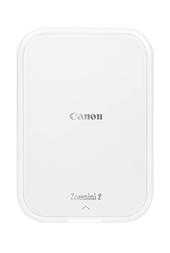 Canon Zoemini 2 Mini Fotodrucker mobil tragbar unterwegs Hosentasche (Fotodruck 5x7,6 cm, kabelllos, für Smartphone + Tablet, eingebauter Akku, App, Bluetooth) perlweiß [+ 10er Zink Druck-Set] von Canon