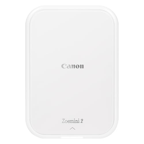 Canon Zoemini 2 Mini Fotodrucker mobil tragbar unterwegs Hosentasche (Fotodruck 5x7,6 cm, kabelllos, für Smartphone + Tablet, eingebauter Akku, App, Bluetooth) perlweiß [+ 10er Zink Druck-Set] von Canon